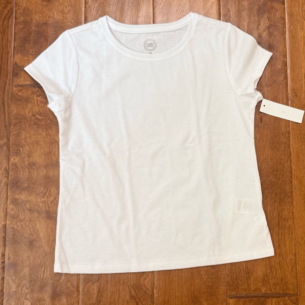 NWT Size Medium (7) Wonder Nation White Kids T-Shirt